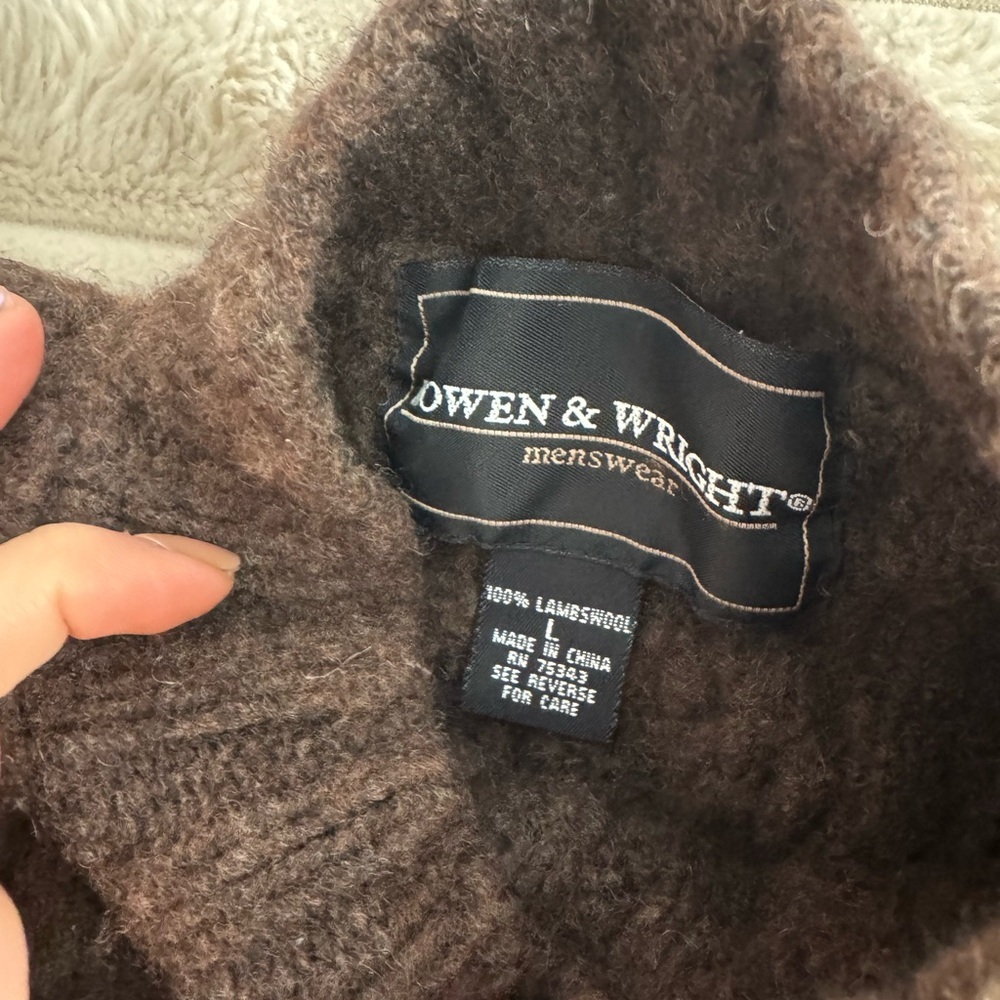 Brown Cable Knit lambswool Sweater - Picture 3 of 4